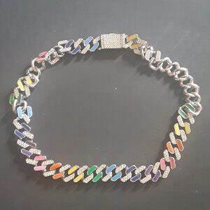 Rainbow bling chain choker